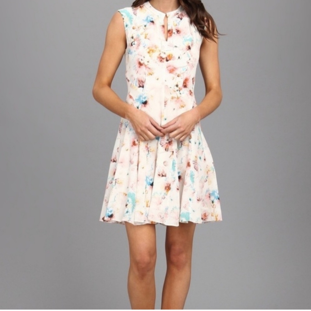 Rebecca Taylor Silk Floral Sleeveless Multicolored Dress Size 4